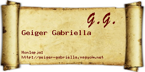 Geiger Gabriella névjegykártya